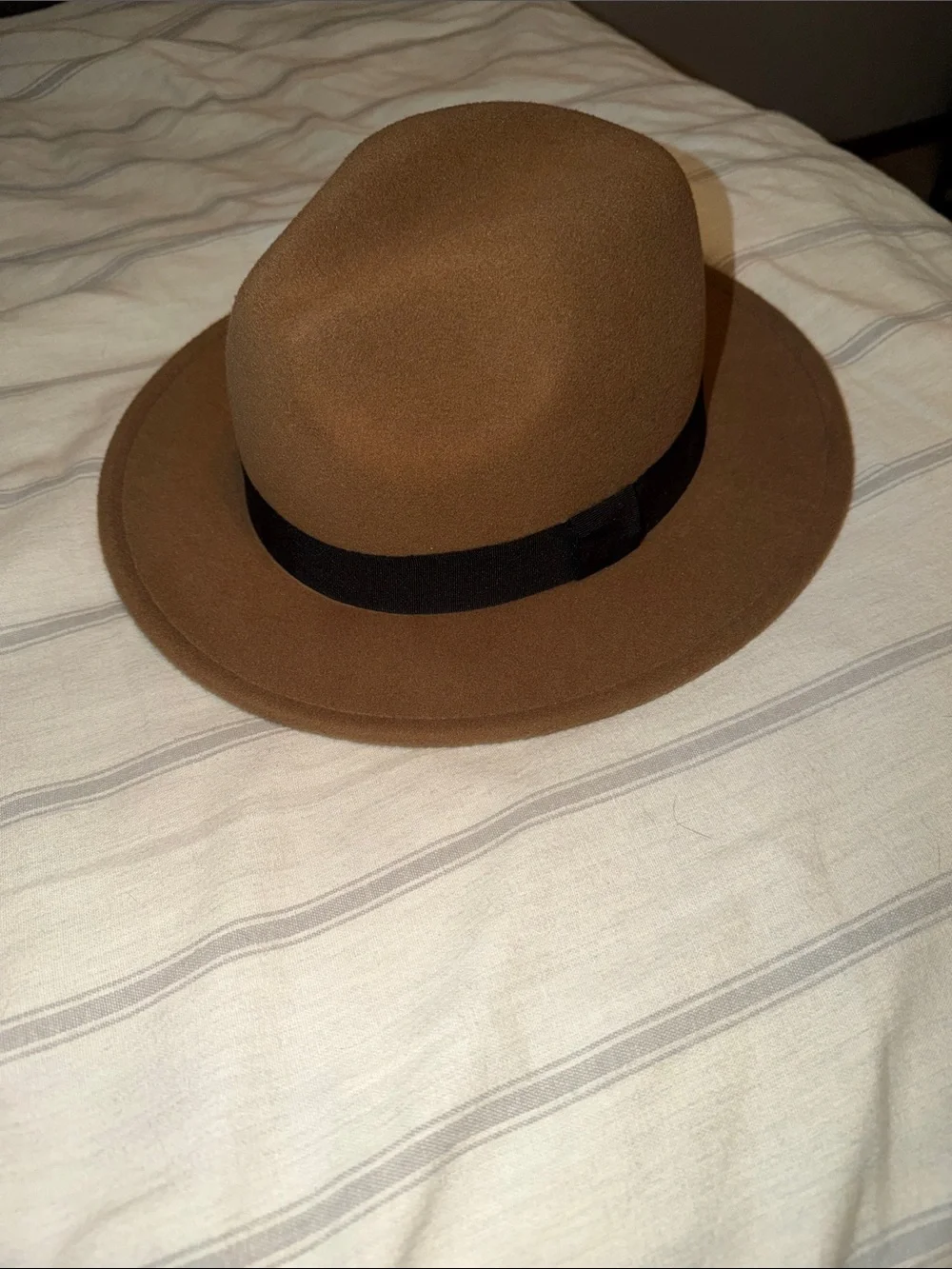 H&M Brown Felt Fedora with Black Band